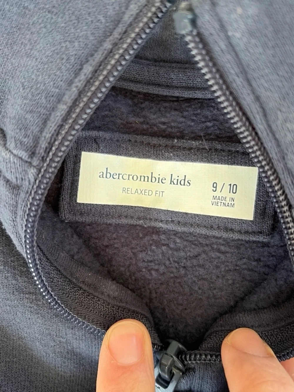 abercrombie kids charcoal gray quarter-zip sweatshirt